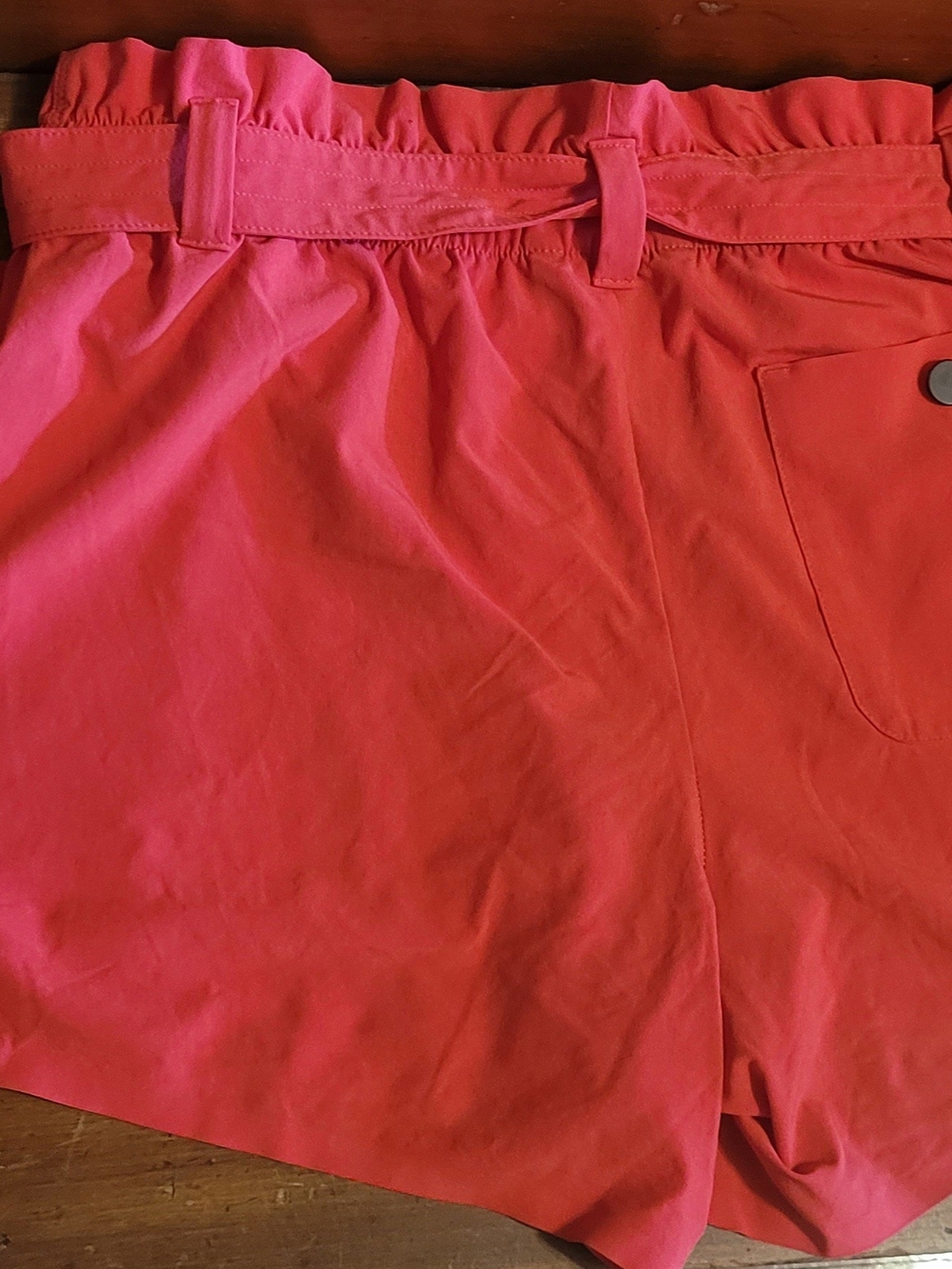 Athleta High-Waist Paperbag Shorts in Coral Red - Picture 2 of 7